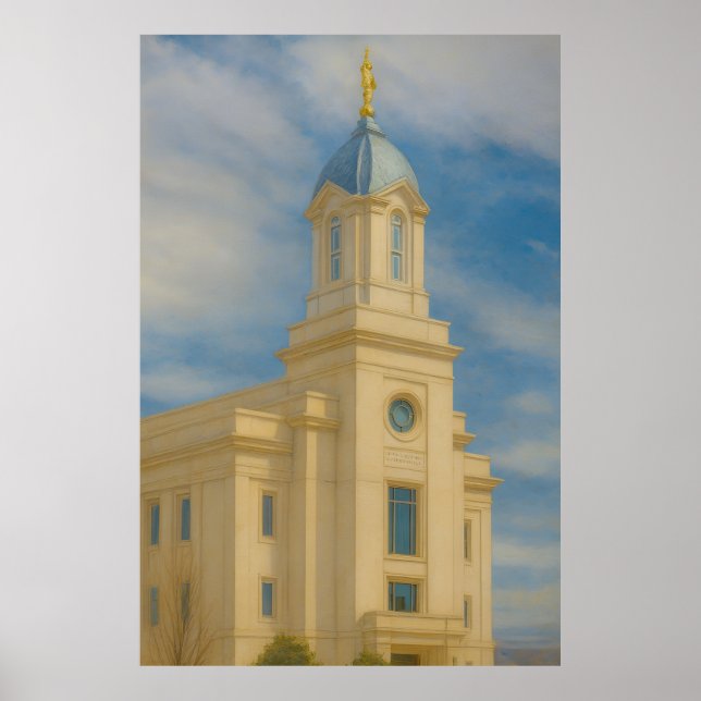 Cedar City Utah Temple Painting™ LDS Art Poster (Frente)