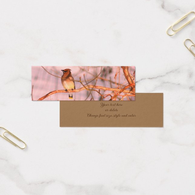 Cedar Waxwing Bird Nature Mini Bookmark (Escritótio)