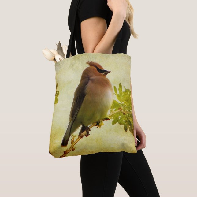 Cedar Waxwing Tote Bag (Close Up)