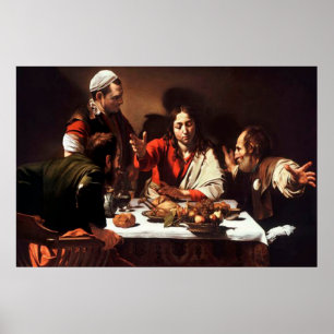 Ceia na Poster de análise de Emmaus Caravaggio