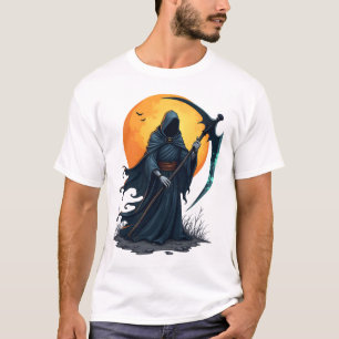 Ceifador com Foice � Camiseta Assustadora de Hallo