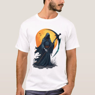 Ceifador com Foice � Camiseta Assustadora de Hallo