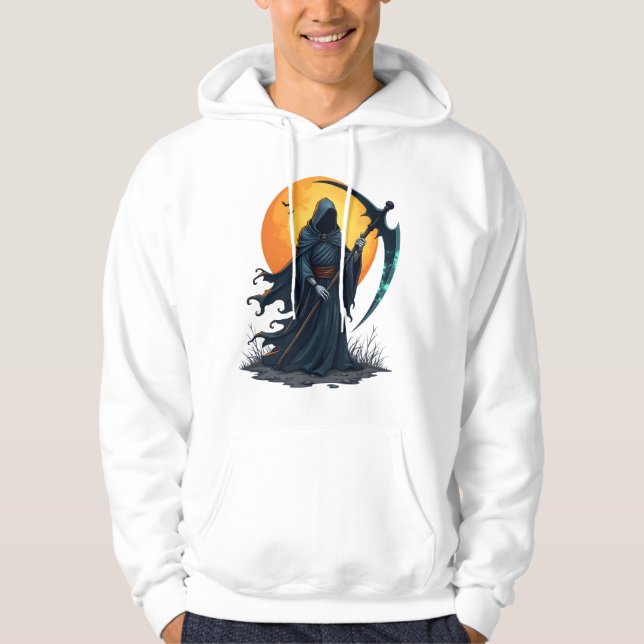 Ceifeiro com Gadanha � Camiseta Assustadora de Hal (Frente)