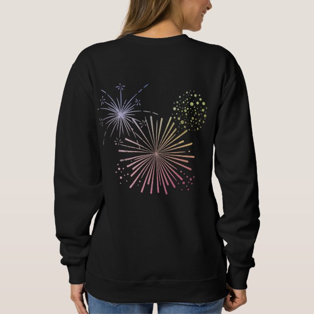 Celebração Colorida de Fogos de Artifício Camisa d (Verso)