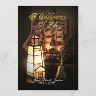 Celebração da vida Navio de convite e farol