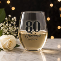 Celebração de 80º Aniversário com Tipografia Preta
