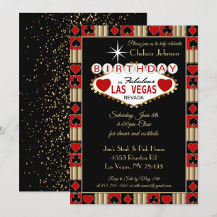 Celebração de Aniversário em Las Vegas   Convite d