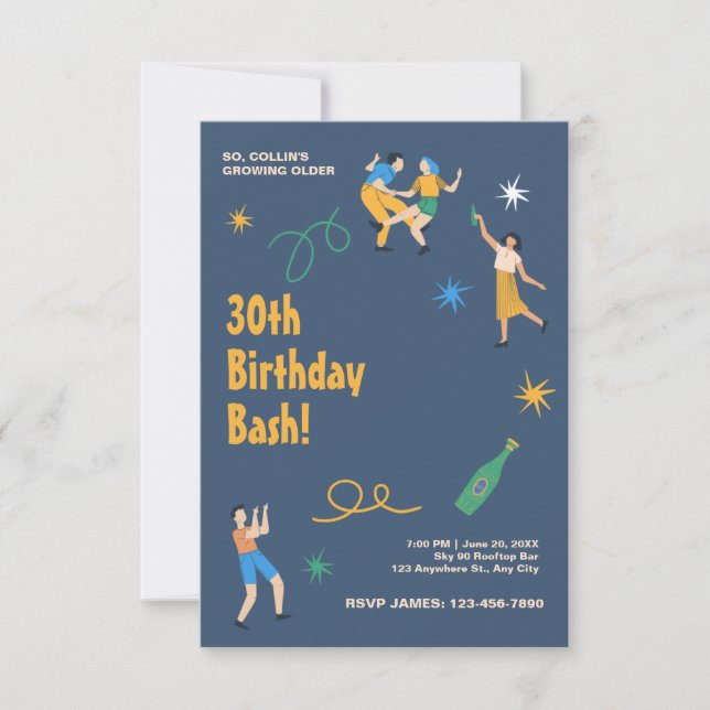 Celebração de aniversário fofo personalizada (Frente)