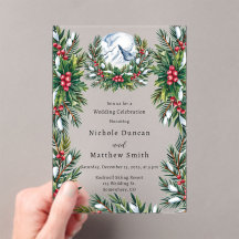 Celebração de Casamento de Wreath Pine de inverno 