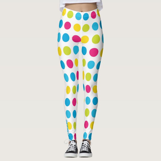 Celebração de Confetes: Legging de Bolinhas Multic (Frente)