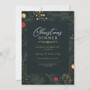 Celebração de Convite para Janto de Natal Elegante