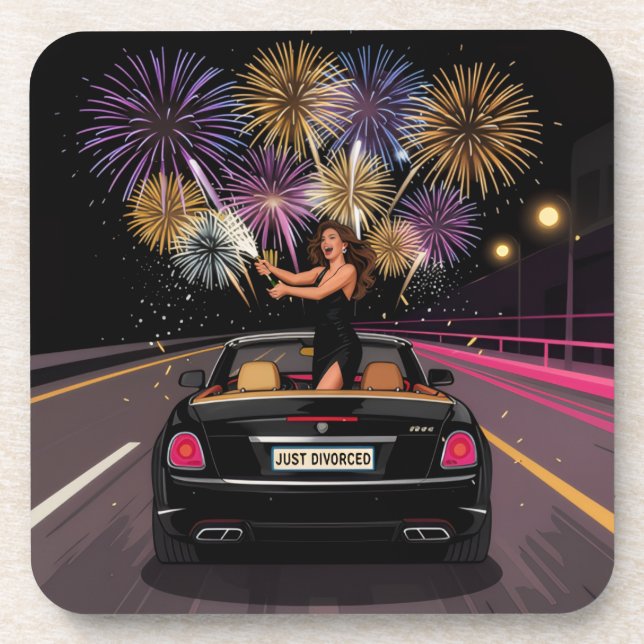 Celebração de Divórcio com Porta-Copos (Frente)