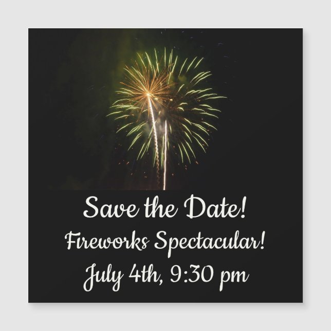 Celebração de Feriado com Fogos de Artifício Verde (Frente)