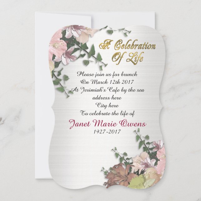 Celebração de flores de convite e Ivy (Frente)