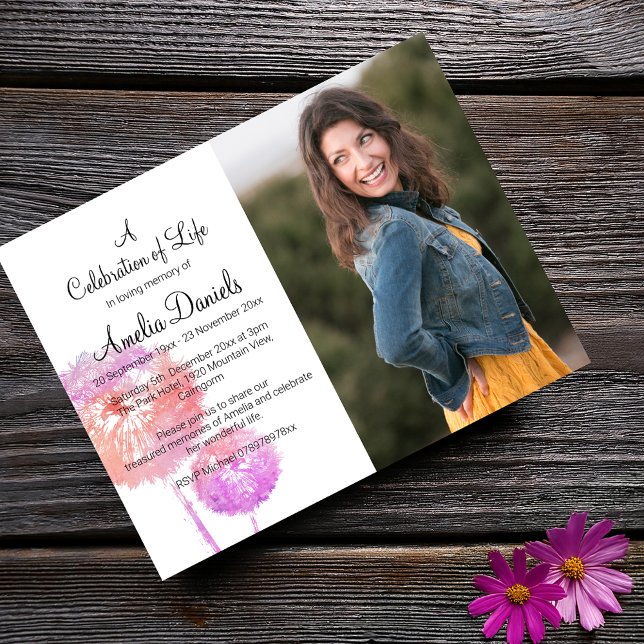 Celebração de Foto Dandelion Rosa do Cartão de Vid (Criador carregado)