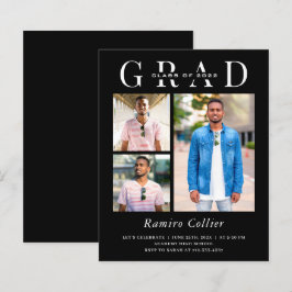 Celebração de Graduação de Foto em Branco Negro Si