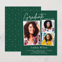 Celebração de Graduação de Foto Green White Girl 3