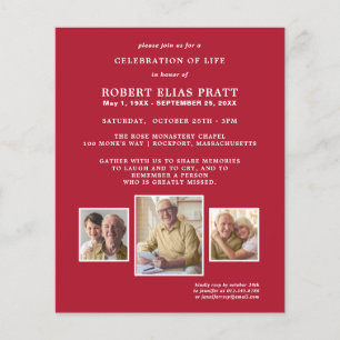 Celebração de Orçamento do Convite de Foto Vermelh