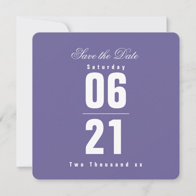 Celebração de Paixão Roxo|Sólido |Guardar a data (Frente)