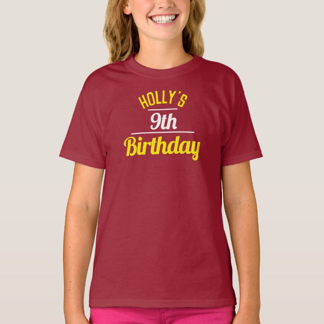 Celebração de uma T-Shirt de 9º aniversário (Frente)