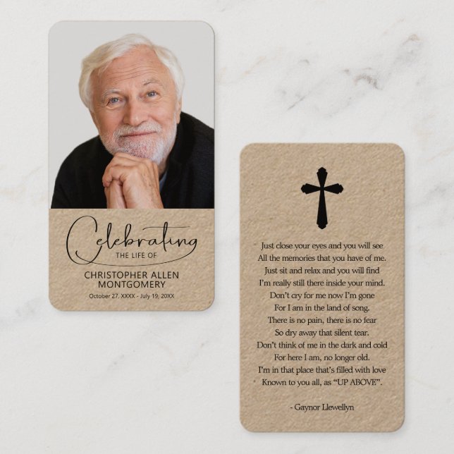 Celebração do Cartão de Oração de Foto Vida (Frente/Verso)