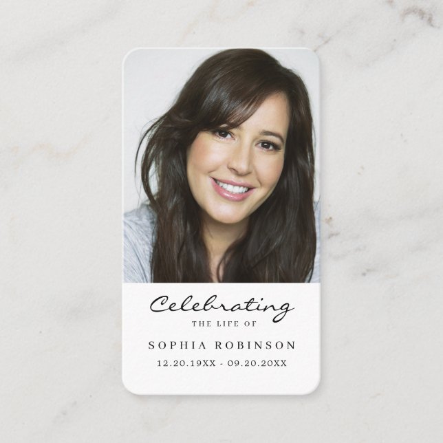 Celebração do Cartão de Oração Memorial de Fotos d (Frente)