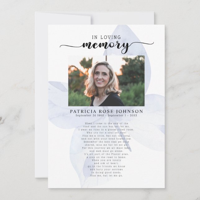 Celebração do Cartão de Poema Funeral Life (Frente)