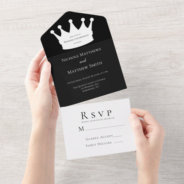 Celebração do Casamento da Coroa Mínima Preta e Br (Aba destacável)