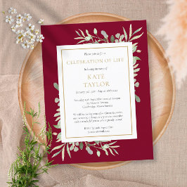 Celebração do Convite à Folhagem Funeral da Vida