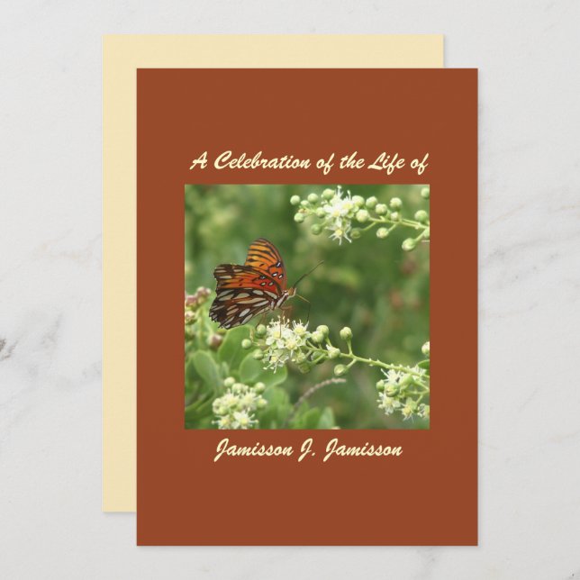 Celebração do Convite à Vida, Borboleta Laranja (Frente/Verso)