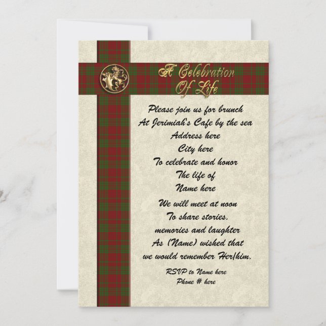 Celebração do convite para o homem em memória da v (Frente)