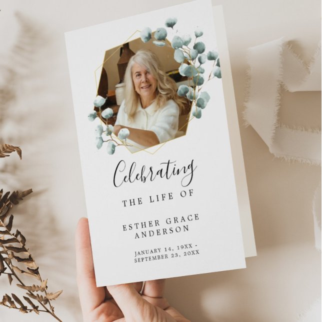 Celebração do Folheto de Programa Dobrado Funeral  (Criador carregado)