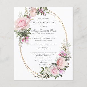 Celebração do Orçamento do Convite Floral Rosa de 