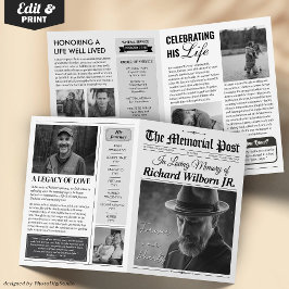 Celebração do Programa Funeral de Cartão de Jornal