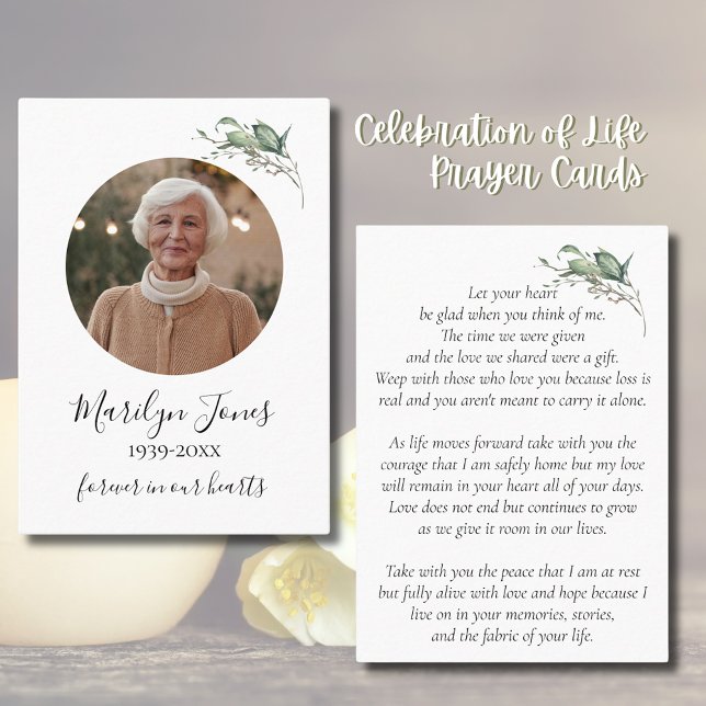 Celebração Elegante de Cartões de Oração da Vida (Elegant Celebration of Life Prayer Cards
)