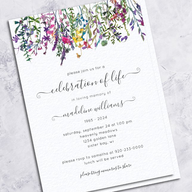 Celebração Elegante de Flor Selvagem do Funeral da (Criador carregado)