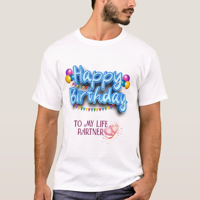 Celebração FELIZ DE ANIVERSÁRIO T-Shirt - Divertid (Frente)