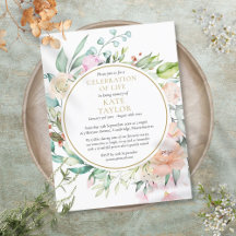 Celebração Floral do Convite Funeral da Vida