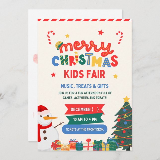 "Celebração Mágica: Cartão de Convite de Natal (Frente/Verso)