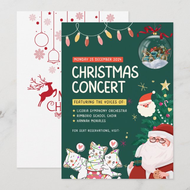 " Celebração Mágica: Convite de Natal (Frente/Verso)