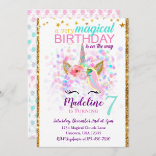 Celebração Mágica do Convite de Aniversário do Uni