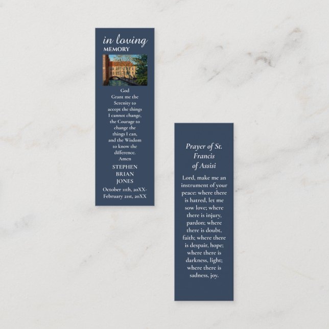 Celebração Memorial do Cartão de Oração de Pintura (Frente/Verso)