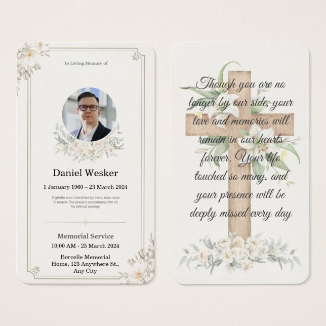Celebração Personalizada de Memória de Funeral de  (Frente & Verso)