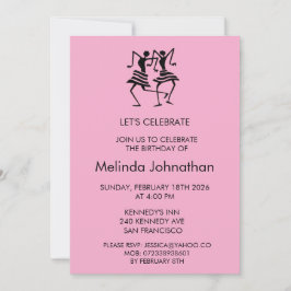 Celebração, silhueta, convite de aniversário