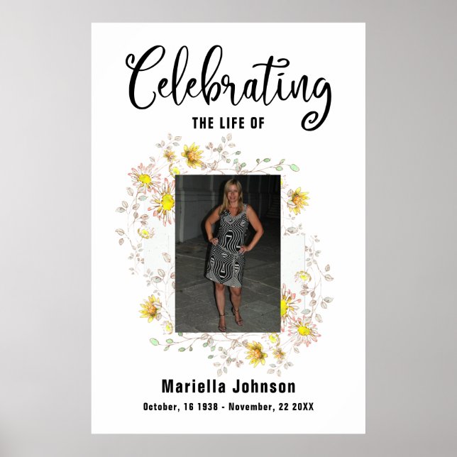 Celebrando a vida Poster funerária (Frente)
