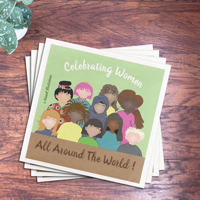 Celebrando as mulheres , 8 de março , guardanapos  (Criador carregado)