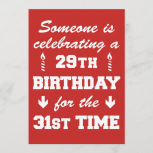 Celebrando o 29º aniversário, 31ª vez Convite RED