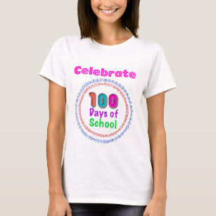 Celebrar 100 dias de camiseta escolar