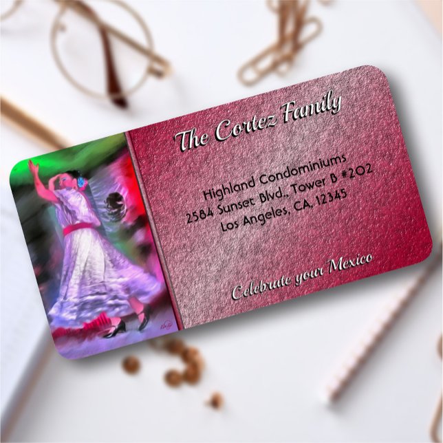 Celebrar a Etiqueta de Endereço do Dançarino Mexic (Criador carregado)