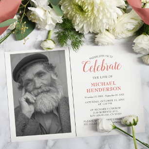 Celebrar A Vida De   Convite Memorial Funeral